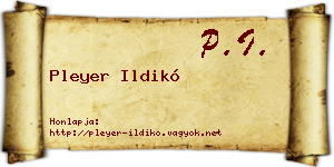 Pleyer Ildikó névjegykártya